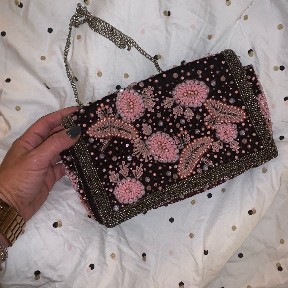 beaded Anthropologie crossbody bag